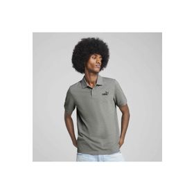 Puma Essentials No 1 Logo Pique Erkek Gri Polo Yaka Tişört
