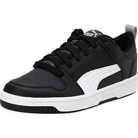 Puma Rebound Lay-Up Lo V Kids Trainers Black-White-High Rise Çocuk Spor Ayakkabı