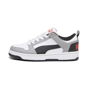 Puma Rebound Lay-Up Lo Youth Trainers White Black Concrete Gray-For All Time Red Çocuk Spor Ayakkabı