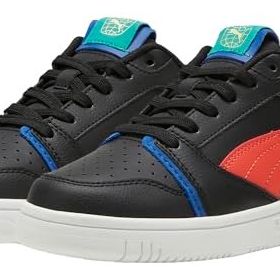 Puma Rebound V6 Lo Jr Blk-Active Red-Cobalt Glaze Unisex Çocuk Basketbol Ayakkabısı
