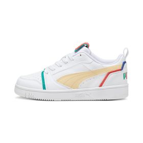 Puma Rebound V6 Lo Jr White-Green-Chamomile Unisex Çocuk Basketbol Ayakkabısı