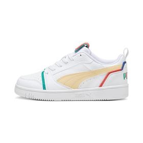 Puma Rebound V6 Lo Jr White-Green-Chamomile Unisex Çocuk Basketbol Ayakkabısı