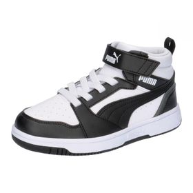 Puma Rebound V6 Mid AC+ PS White Black Shadow Gray Unisex Çocuk Spor Ayakkabı