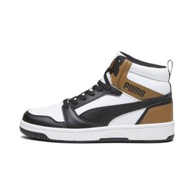 Puma Rebound V6 White Black Chocolate Chip Uniseks Spor Ayakkabı