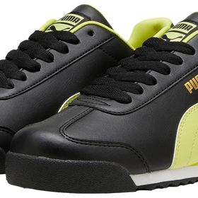 Puma Roma Basic Trainers Black Lime Sheen Uniseks Spor Ayakkabı