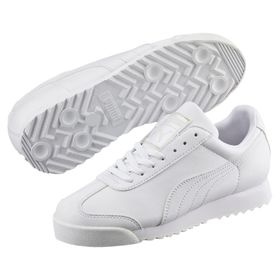 Puma Roma Basic Youth Trainers White Light Gray Unisex Çocuk Spor Ayakkabı