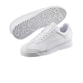 Puma Roma Basic Youth Trainers White Light Gray Unisex Çocuk Spor Ayakkabı