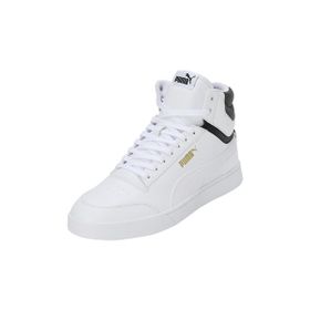 Puma Shuffle Mid Trainers White Black Team Gold Uniseks Spor Ayakkabı