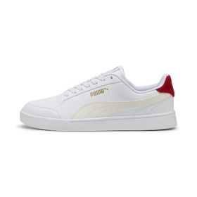 Puma Shuffle White-Warm White-Dark Crimson Erkek-Unisex Günlük Spor Ayakkabı