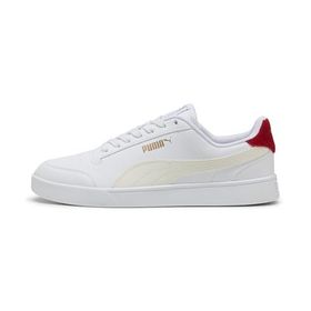 Puma Shuffle White-Warm White-Dark Crimson Erkek-Unisex Günlük Spor Ayakkabı