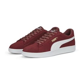 Puma Smash 3.0 Ahşap Mor Beyaz Altın Low-Top Erkek Spor Ayakkabı