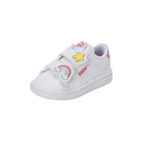Puma Smash 3.0 Badges V Inf-PUMA White-Passionfruit Low Kadın Bot