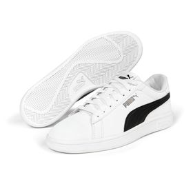 Puma Smash 3.0 Buck Sneakers Black White Uniseks Spor Ayakkabı