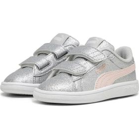 Puma Smash 3.0 Glitz Glam Gri Kız Çocuk Koşu Ayakkabısı