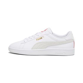 Puma Smash 3.0 Logoobsession Retro Academia White-Warm White-Gold-For All Time Red-Gum Uniseks Spor Ayakkabı