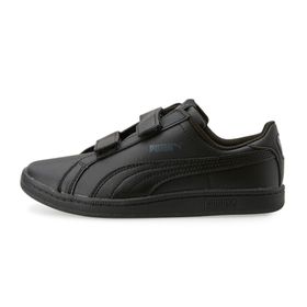 Puma Smash Leather V Black-Black Çocuk Ayakkabı