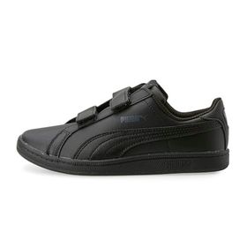 Puma Smash Leather V Black-Black Çocuk Ayakkabı