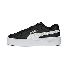Puma Smash Platform V3-Puma Black-Puma White-Puma Gold Low Kadın Bot