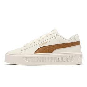 Puma Smash Platform v3-Warm White-Caramel Latte-Puma Gold Low Kadın Bot