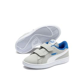 Puma Smash V2 Buck Erkek Spor Ayakkabı Gri Siyah Beyaz