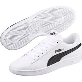 Puma Smash V2 Buck Erkek Spor Ayakkabı Gri Siyah Beyaz