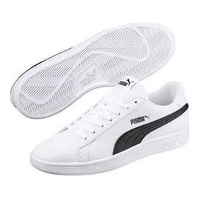 Puma Smash V2 Buck Erkek Spor Ayakkabı Gri Siyah Beyaz