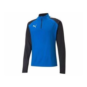 Puma Teamliga 1 4 Zip Top Mavi Erkek Futbol Antrenman Uzun Kollu Tişört