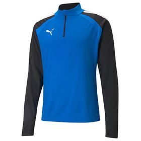 Puma Teamliga 1 4 Zip Top Mavi Erkek Futbol Antrenman Uzun Kollu Tişört