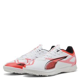 Puma Ultra 5 Play Fg/Ag Jr White Black Glowing Red Unisex Futbol Ayakkabısı