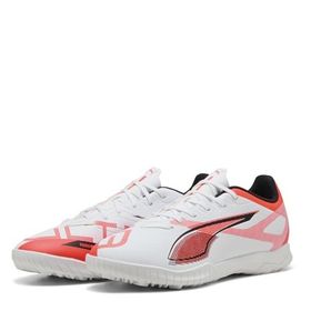 Puma Ultra 5 Play Fg/Ag Jr White Black Glowing Red Unisex Futbol Ayakkabısı