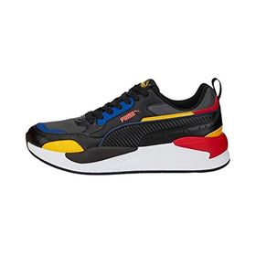 Puma X-Ray 2 Square Trainers Dark Shadow Black Spectra Yellow Limoges High Risk Red Unisex Yetişkin Spor Ayakkabı