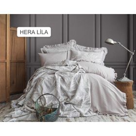 Pupilla Yatak Örtülü Hera Lila Nevresim Takımı