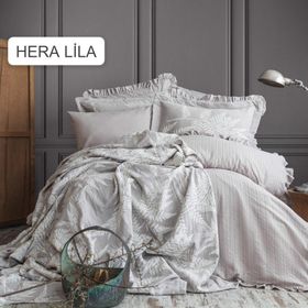 Pupilla Yatak Örtülü Hera Lila Nevresim Takımı