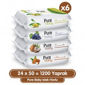 Pure Baby 24x50'li Islak Havlu