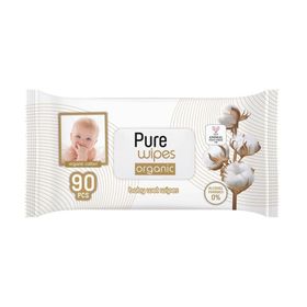 Pure Baby 90'lı 1 Paket Organik Pamuklu Islak Havlu