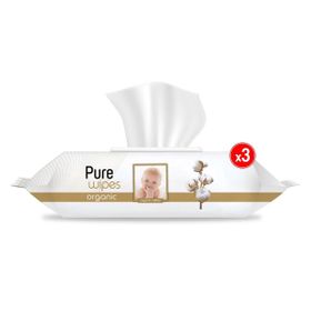 Pure Baby 90'lı 3 Paket Organik Pamuklu Islak Havlu