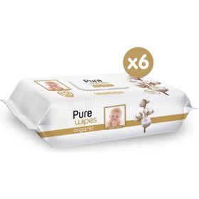 Pure Baby 90'lı 6 Paket Organik Pamuklu Islak Havlu