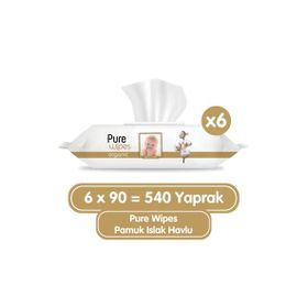 Pure Baby Organic 90x6 Adet Islak Mendil