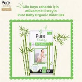 Pure Baby Organic Bambu Özlü No:4 Maxi 96 Adet Külot Bebek Bezi