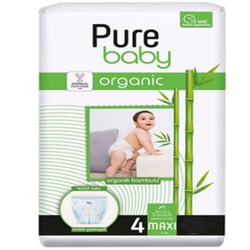 Pure Baby Organic Bambu Özlü No:4 Maxi Külot Bebek Bezi