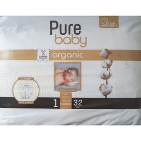 Pure Baby Organic No:1 Yenidoğan 32 Adet Bebek Bezi
