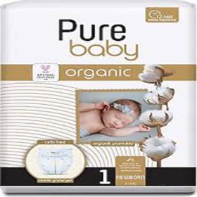Pure Baby Organic No:1 Yenidoğan Pamuklu Cırtlı Bebek Bezi
