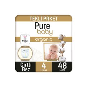 Pure Baby Organic No:4 Maxi 240 Adet Bebek Bezi