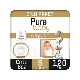 Pure Baby Organic No:5 Junior 120 Adet Bebek Bezi