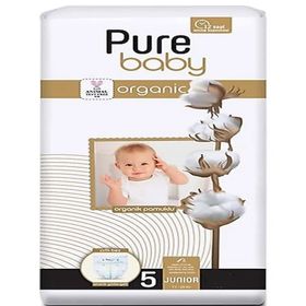 Pure Baby Organic No:5 Junior Pamuklu Cırtlı Bebek Bezi