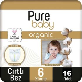 Pure Baby Organic No:6 XLarge 16 Adet Bebek Bezi