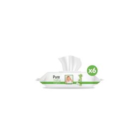 Pure Baby Organik Bambu Özlü 6x540 Yaprak Islak Havlu