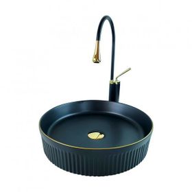 Pure BG-309 Mat Siyah Gold Çanak Lavabo