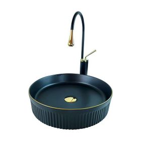 Pure BG-309 Mat Siyah Gold Çanak Lavabo