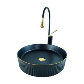 Pure BG-309 Mat Siyah Gold Çanak Lavabo